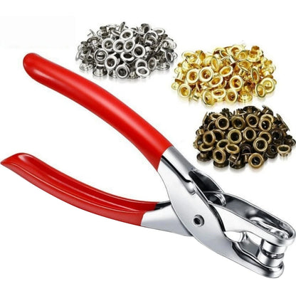 300pc Grommet Eyelet Hole Punch Plier Tool Kit for