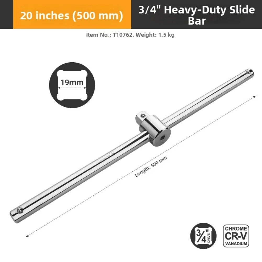T-Bar Sliding Handle Wrench for Socket Compatibility (Chrome Steel)