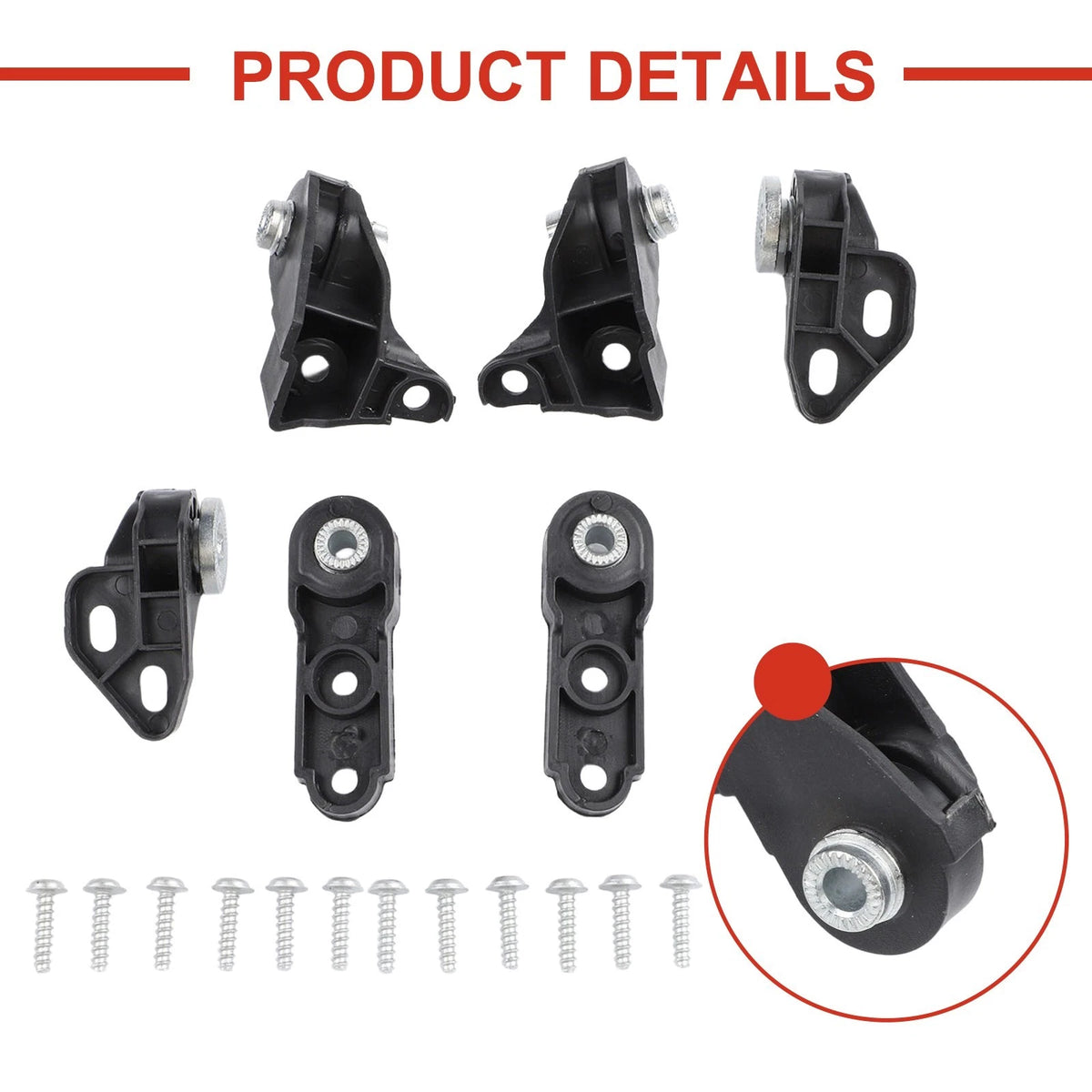 Front Pair Headlight Repair Bracket for Mercedes C Class W203 (2000–2007) Black ABS