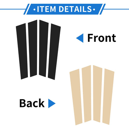 Set of 4 Door Pillar Window Trim for Porsche Panamera (2017–2021) Black