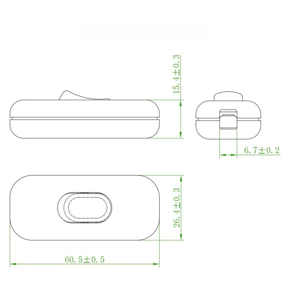 6A Inline Double Pole Rocker Switch for CE Compliant Lighting Control Systems