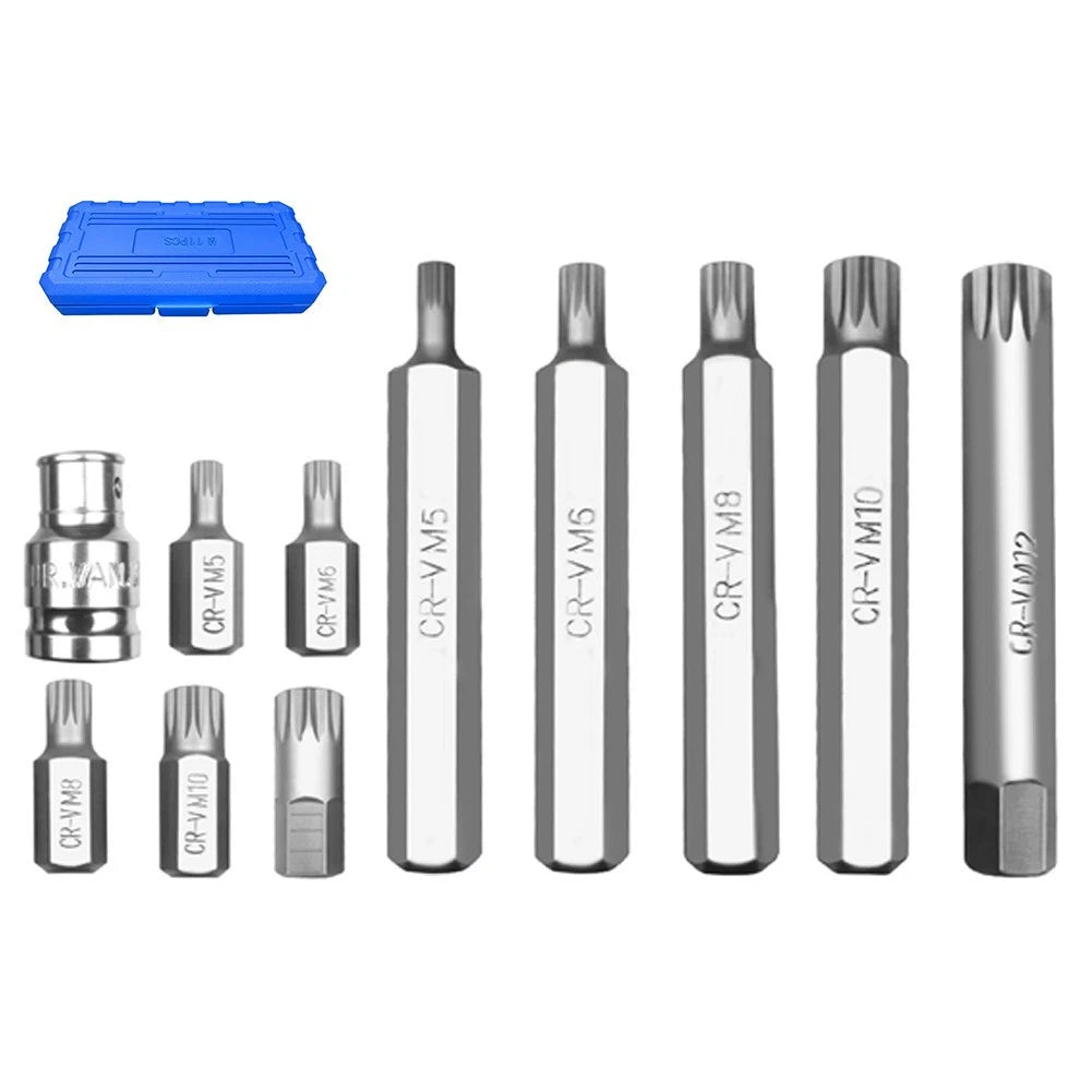 11pcs Impact Socket Set M Type with Socket Adapter for Automotive Use