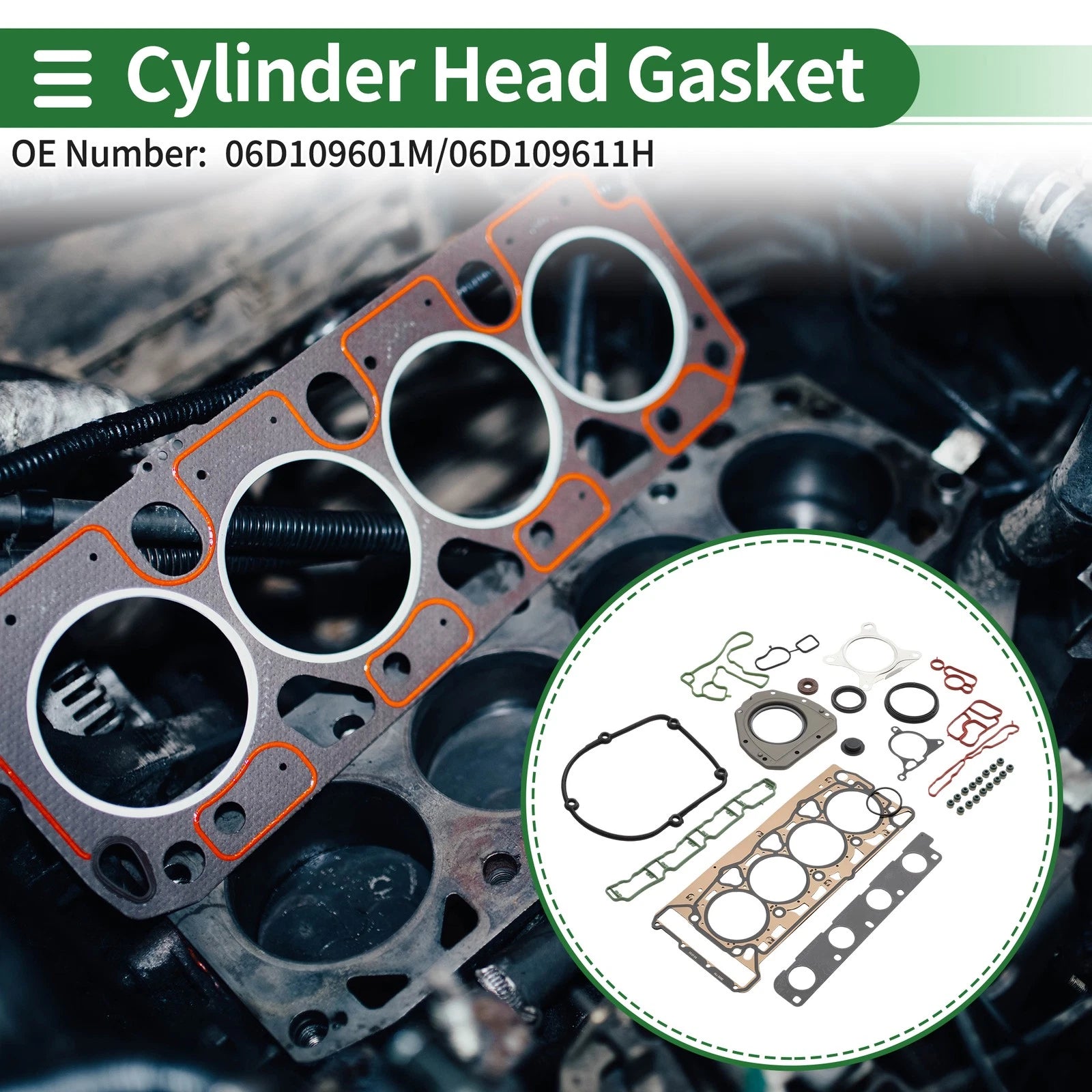 Engine Cylinder Head Gasket for Audi A3 2.0L L4 (2008–2013) Set