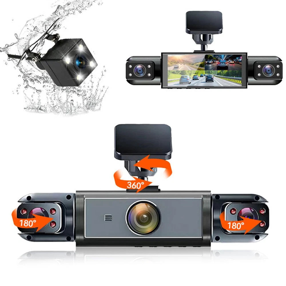 4 Channel Dash Cam for Universal Vehicles (FHD 1080P, 360°)