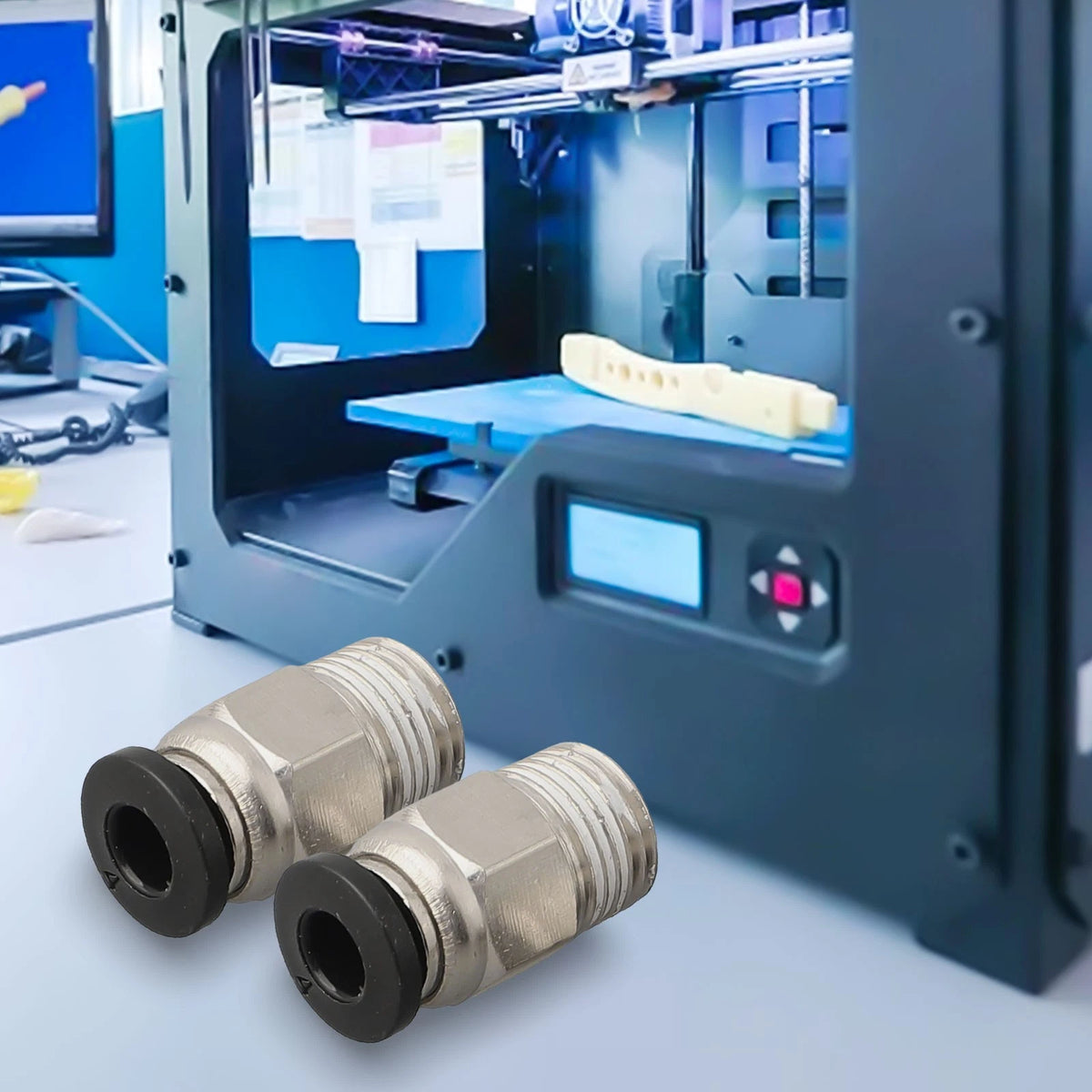 PC4-M10 Male Straight Pneumatic PTFE Tube Push In Quick Fitting Connector