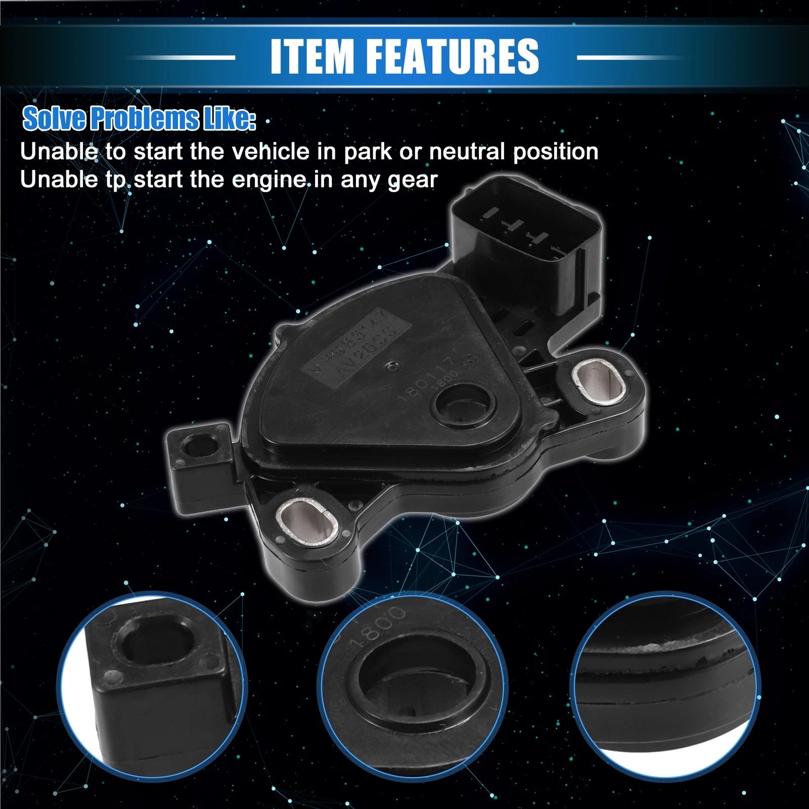 Neutral Safety Multifunction Switch MR983147 for Mitsubishi Eclipse (1995–1999)