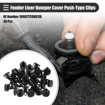 30 Pcs Fender Liner Bumper Cover Clips for Honda (No. 90667TC0U01)
