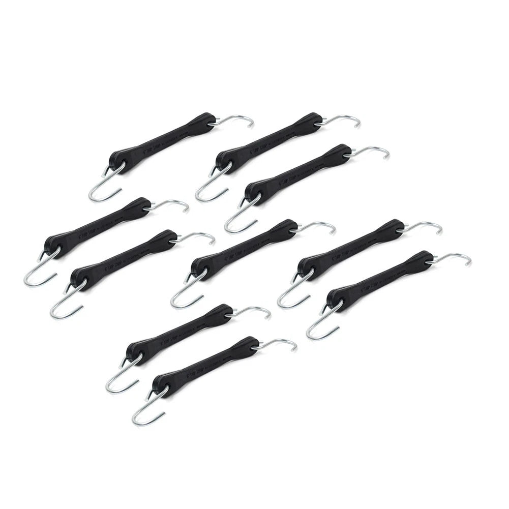 Set of 4 6" Rubber Tarp Straps Tie Down Bungee Cords with Hooks