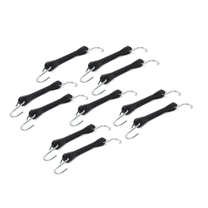 Set of 4 6" Rubber Tarp Straps Tie Down Bungee Cords with Hooks