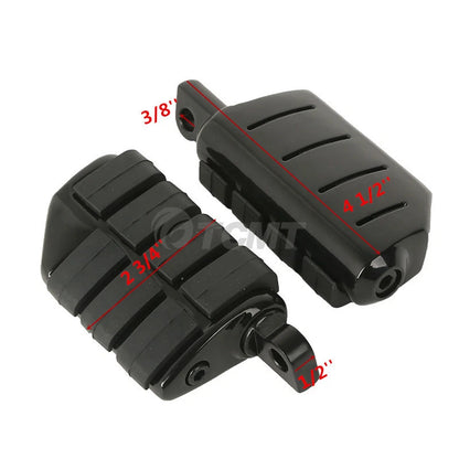 1-1/4" Black Highway Engine Guard Long Angled Foot Pegs for Harley Dyna