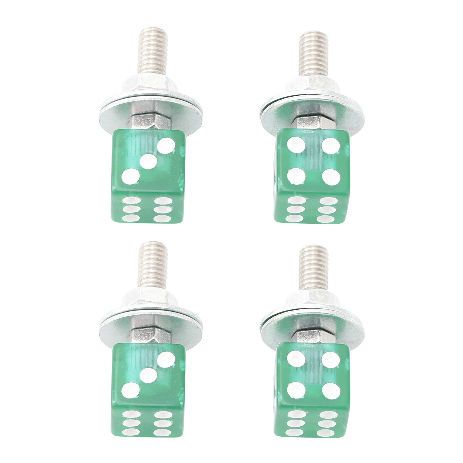 4x Custom Green Plastic License Plate Bolts for Motorcycle Chopper Bobber