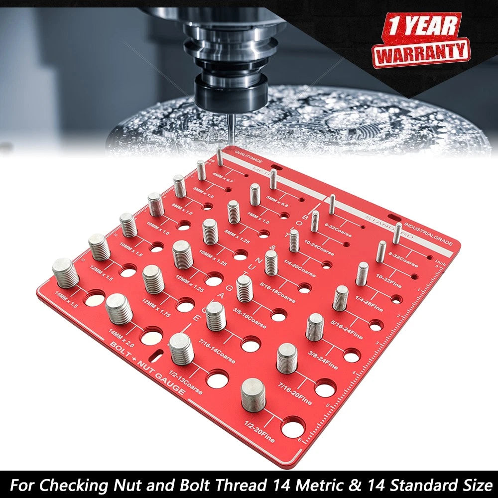 28 Thread Identifier Nut and Bolt Checker (14 Metric & 14 Standard)