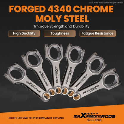 6x Forged H-Beam Connecting Rods for Audi A4 RS4 Turbo (2001–2008)