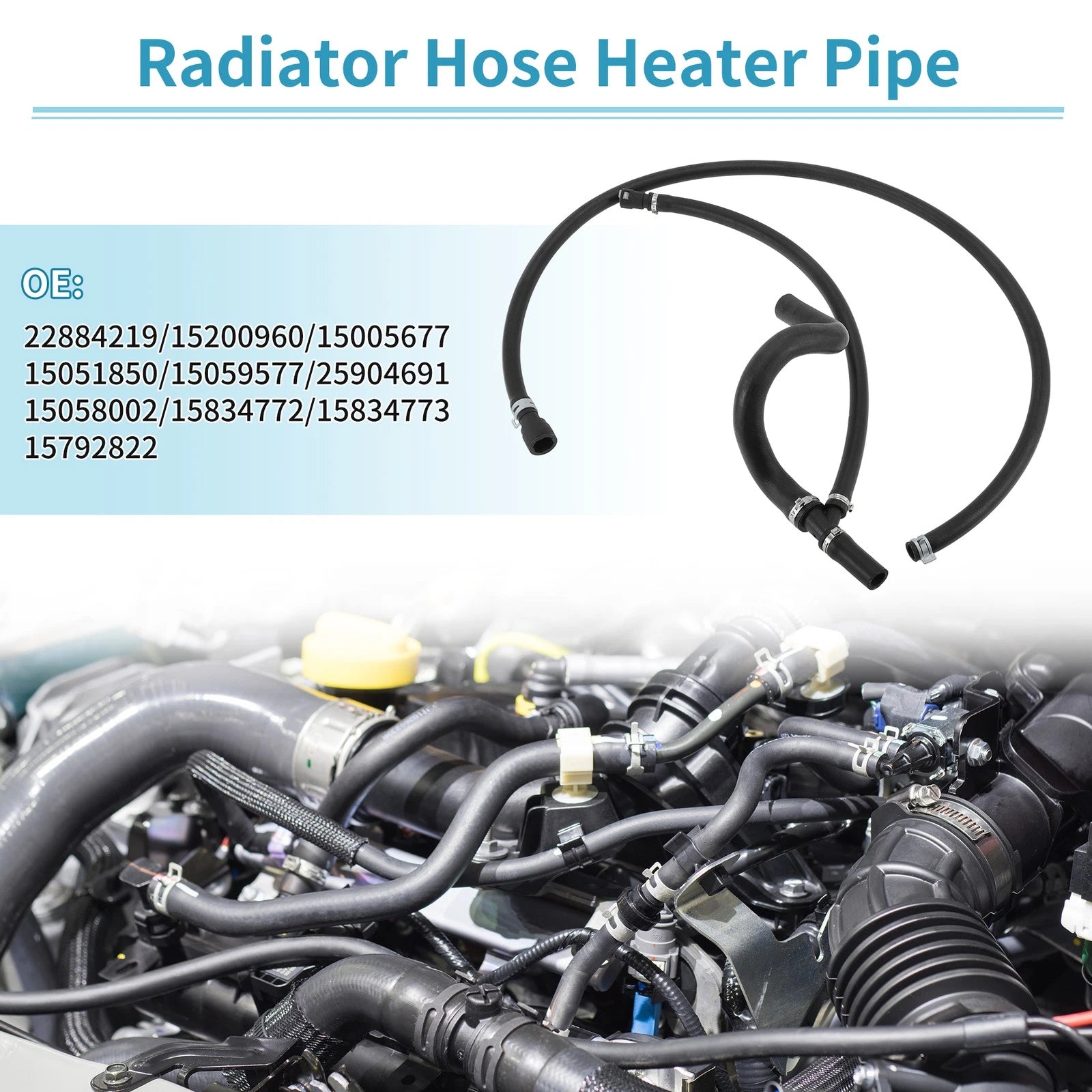 2pc Heater Inlet Lower Radiator Outlet Hose for Chevrolet Avalanche (2007–2009)