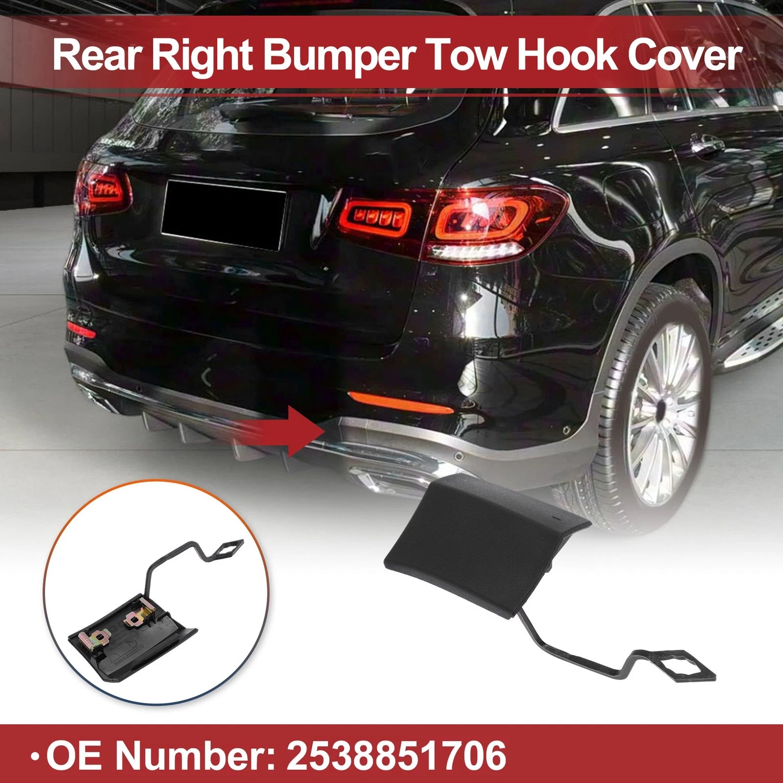Tow Hook Cover Cap Replacement for Mercedes-Benz GLC300 (2016–2022)