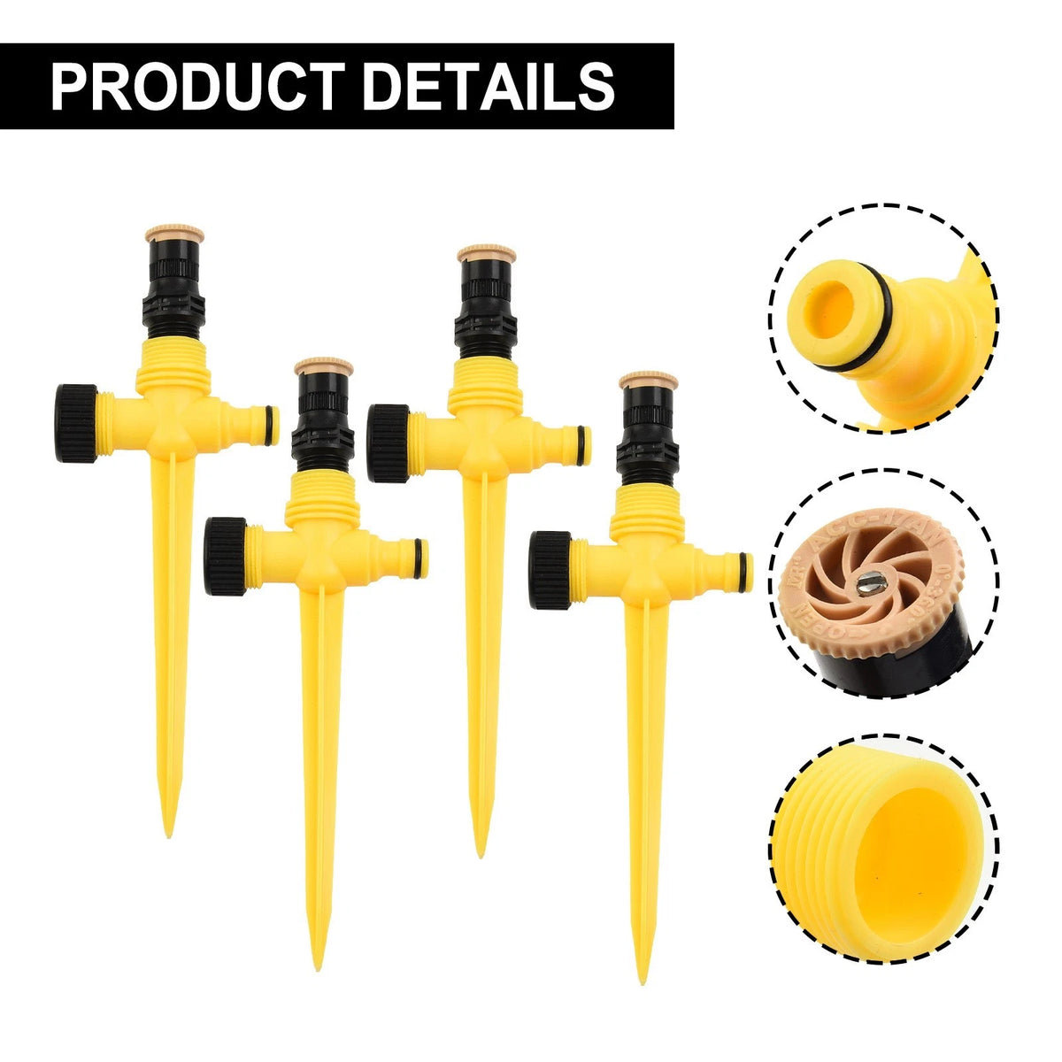 Set of 4 Auto Irrigation Sprinkler System for Lawn Water Saving