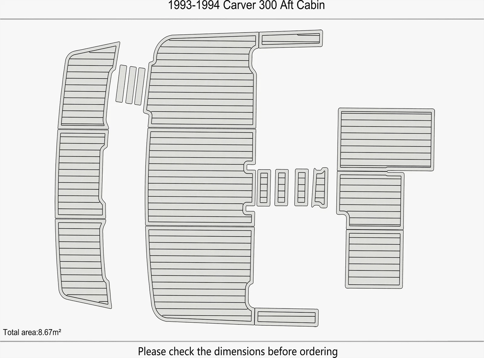 EVA Pads for Carver 300 Aft Cabin (1993) - Faux Flooring Mat