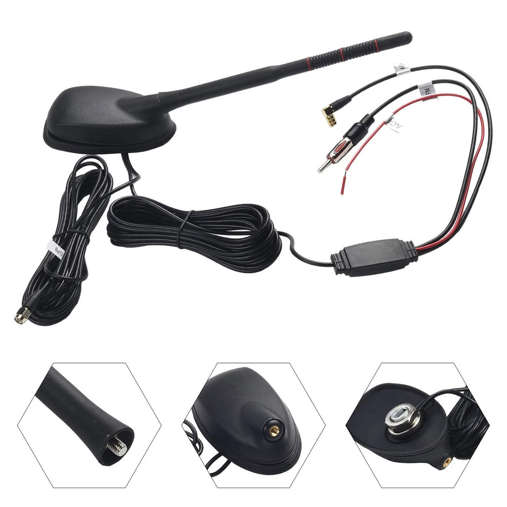 Active Amplified DAB+GPS+FM Antenna for