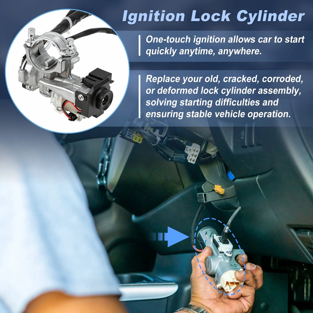 Ignition Lock Cylinder Switch W/2 Keys for Honda Odyssey (2003–2004) 35100S0X305NI