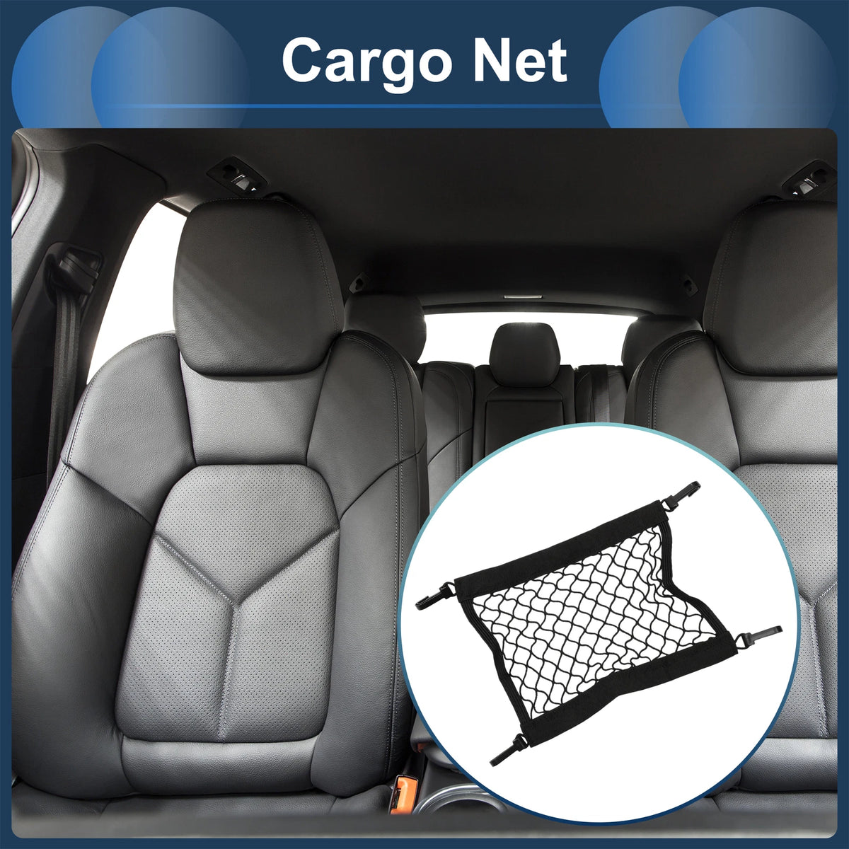 Seat Net Car Storage Mesh Bag for Backseat Dog Barrier (9.84"x11.81")