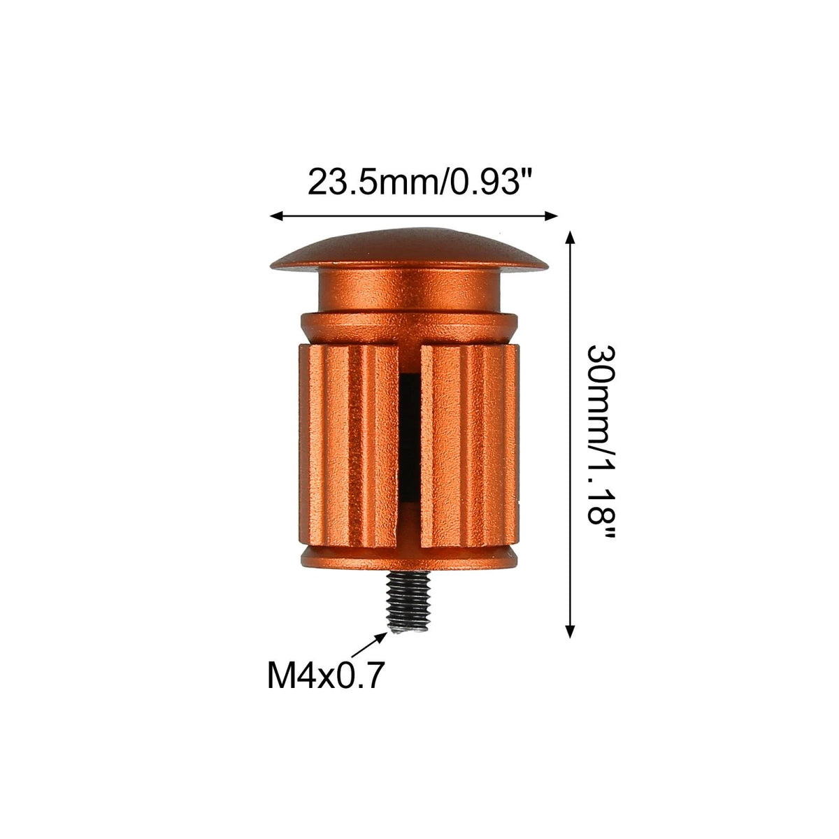 Pair Handlebar End Plugs Aluminum Alloy 17.5–22mm for Bike (Orange) (2005–2015)