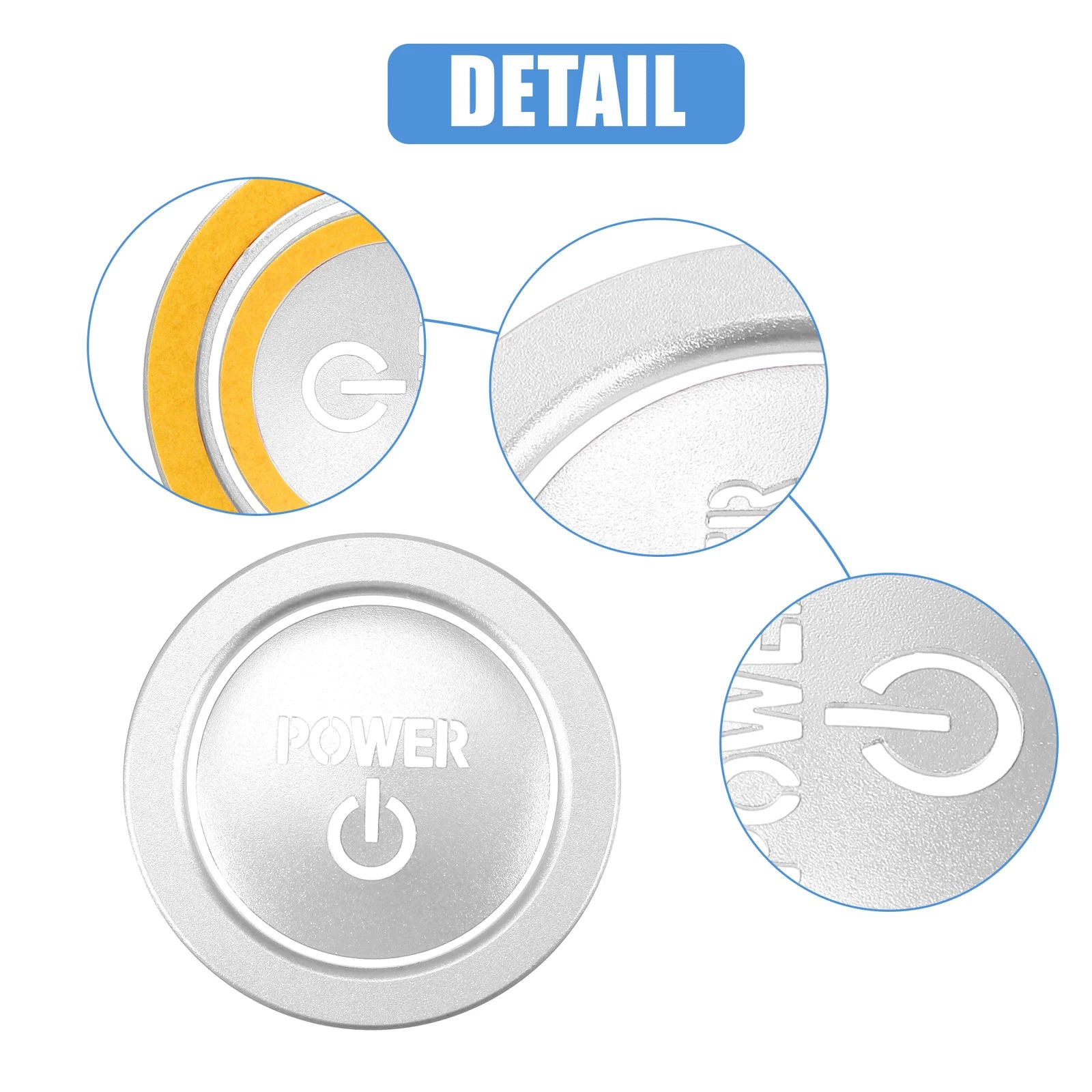 Push Start Stop Button Cover Trim Ring for Toyota (Silver Tone)