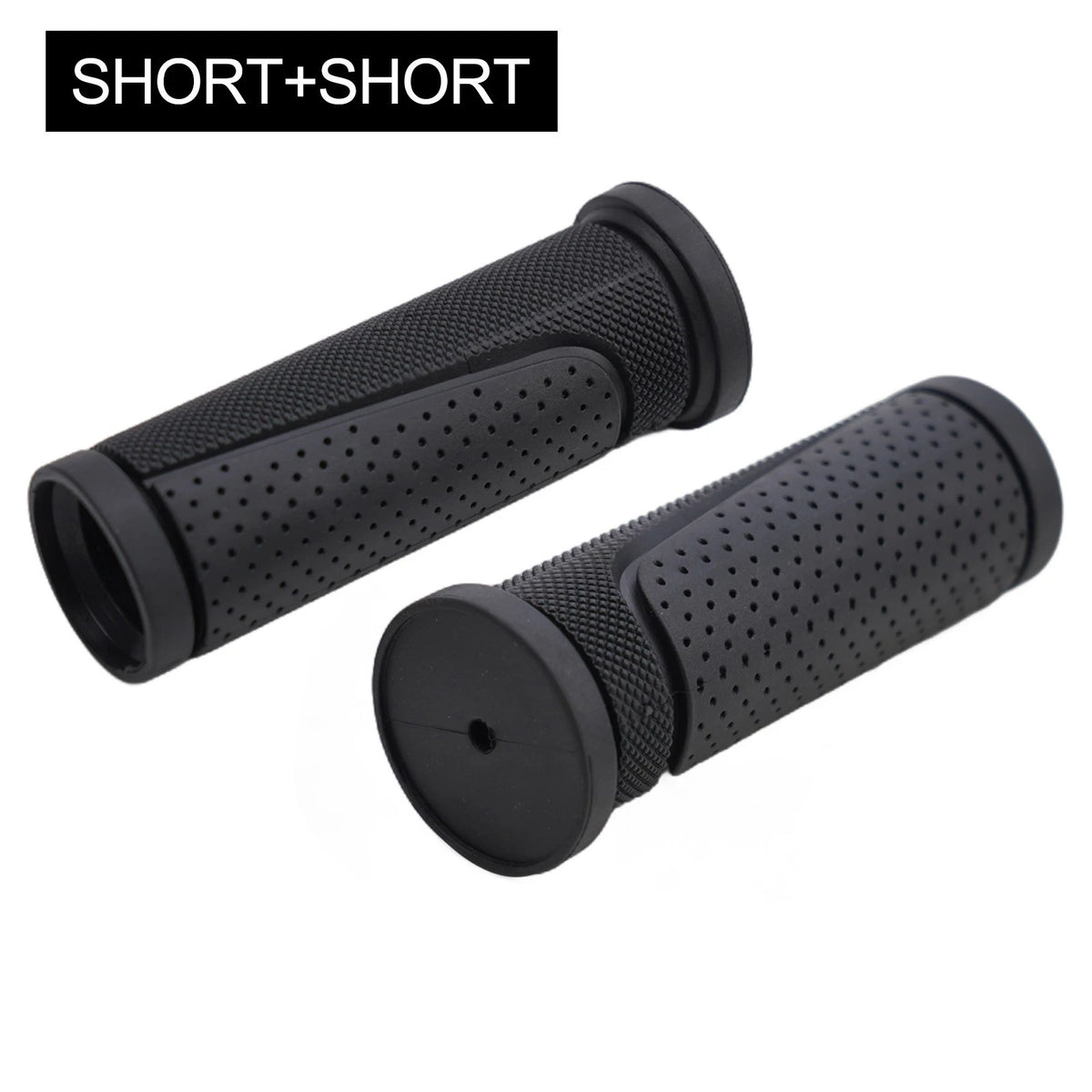 Handlebar Grips for Bicycle (Long/Short) - Black Cycling Accessories