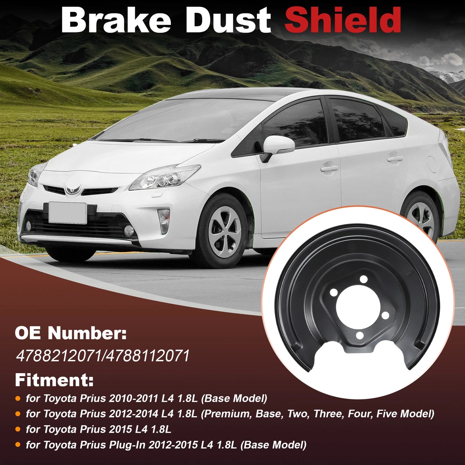 Rear Left Brake Dust Shield Replacement for Toyota Prius (2011–2015)