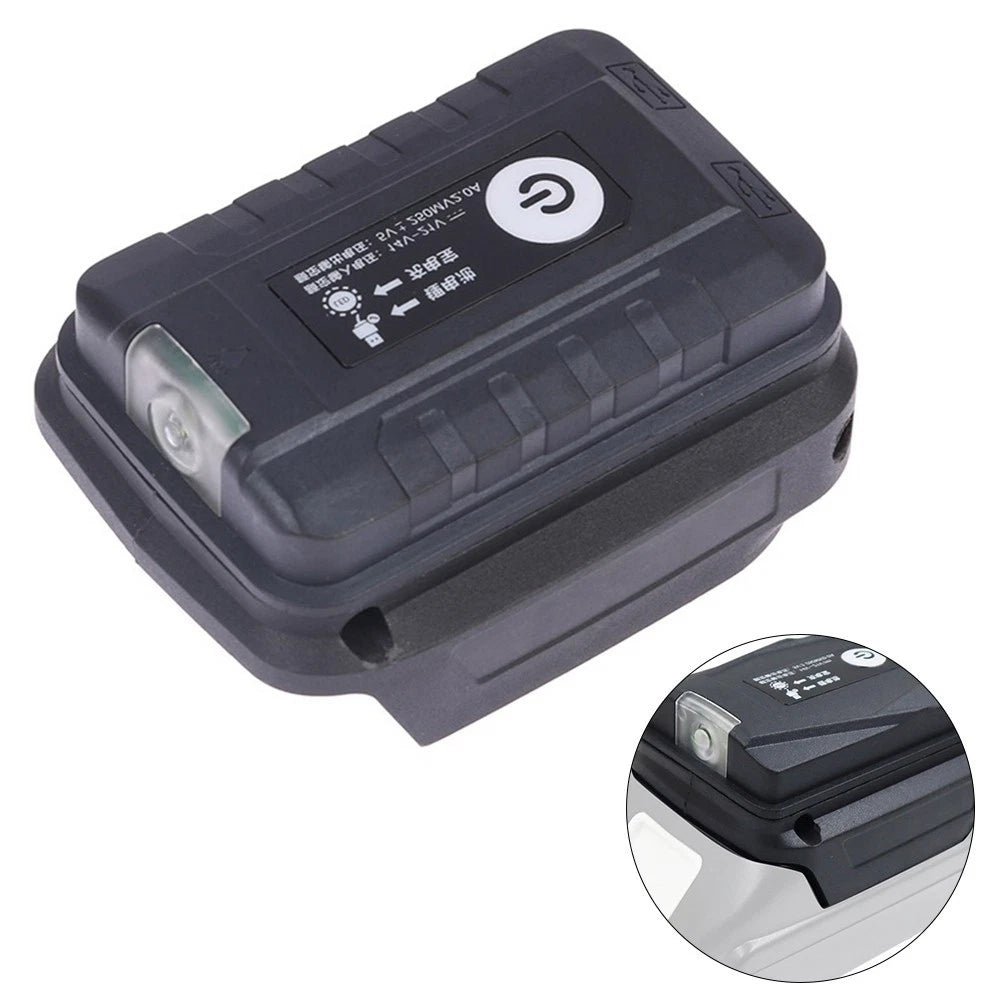 Dual Output USB Charger and LED Flashlight for Batteries
