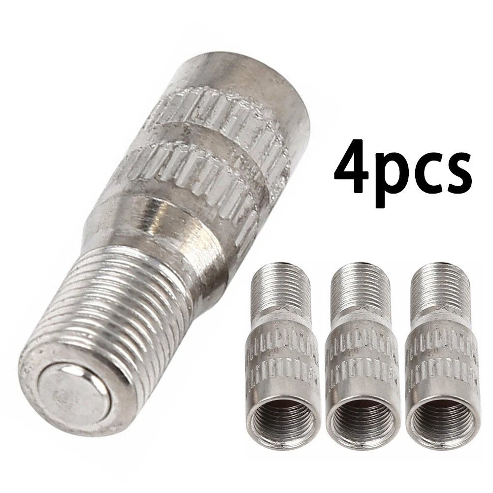 Set of 4 Valve Stem Extensions for Universal Vehicles (Chrome, Brass)
