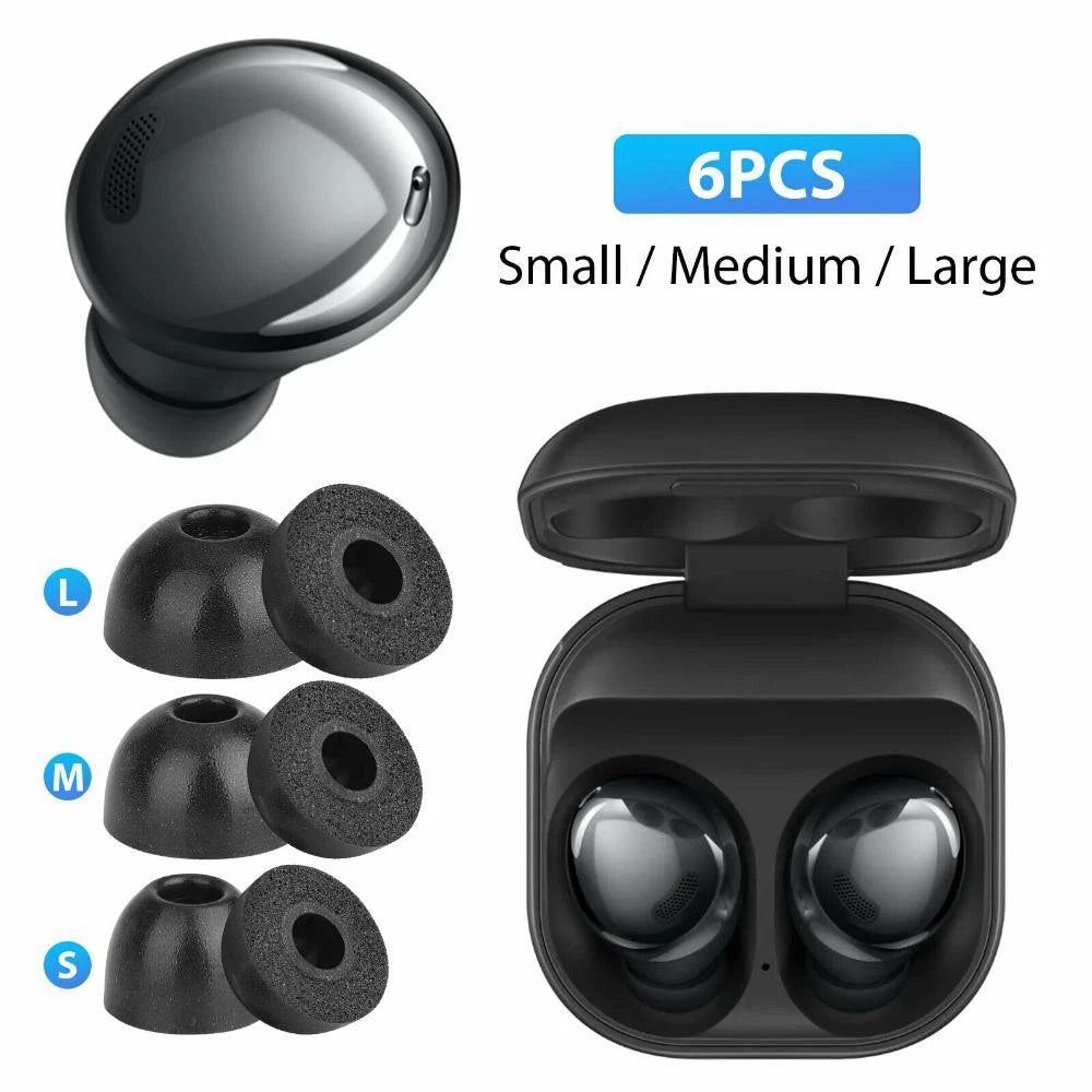 6 Low-Noise Memory Foam Eartips for Samsung Galaxy Buds Pro