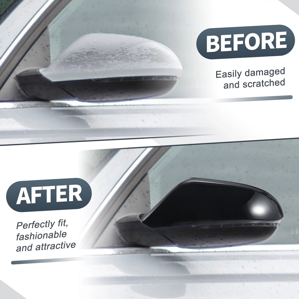 Rearview Mirror Cover Cap Gloss Black Replacement for Audi A6 S6 RS6 C7 (2011–2018)