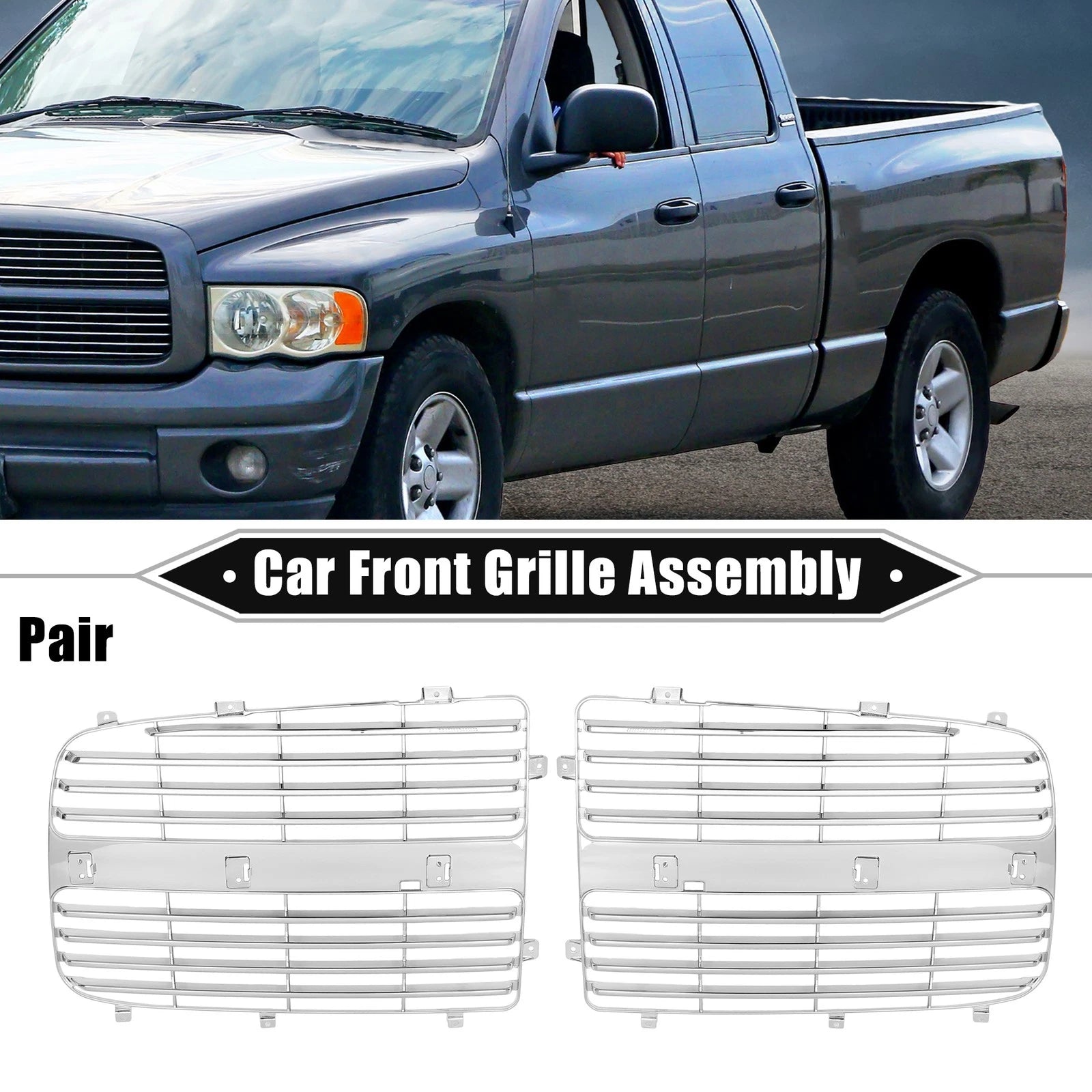 Front Grille Assembly Pair Replacement for Dodge Ram 3500 (2003–2005)