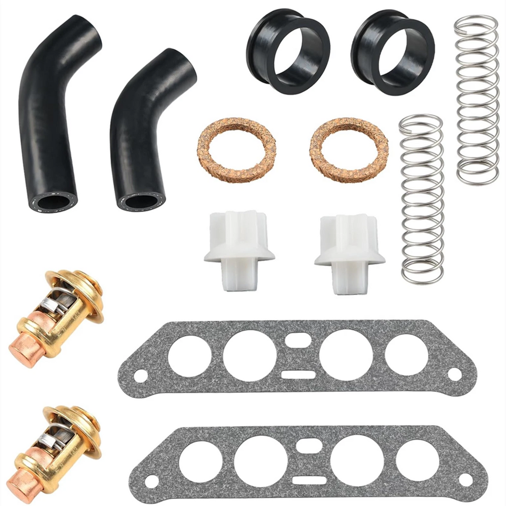 Thermostat Kit w Hoses for Johnson Evinrude V4 Crossflow 65-140HP (1978–1995) 332369 434841