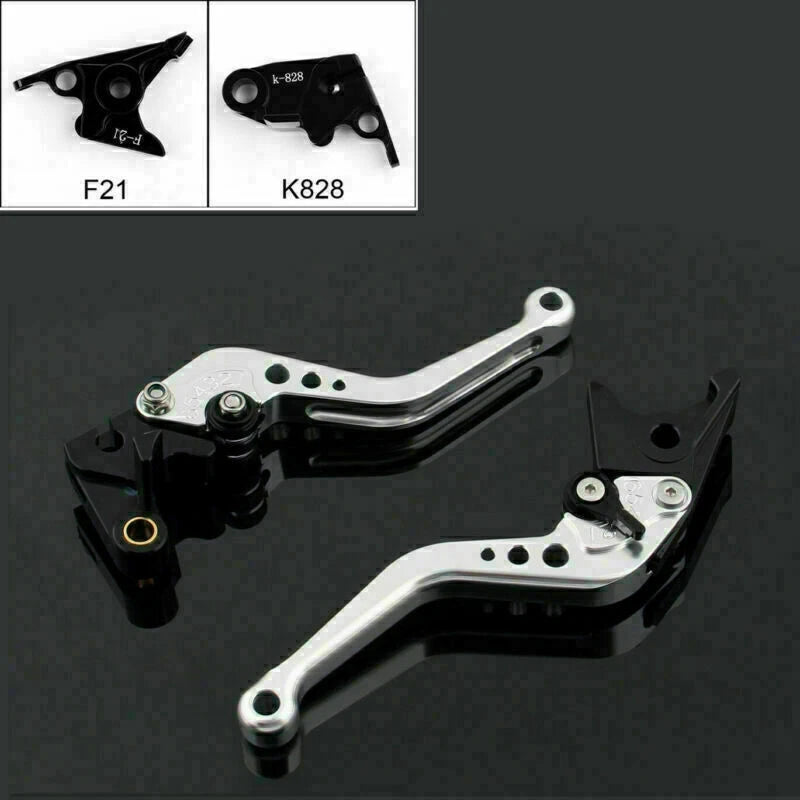 Short Brake Clutch Levers for Kawasaki Z750 Z800 (2007–2014) Silver T9
