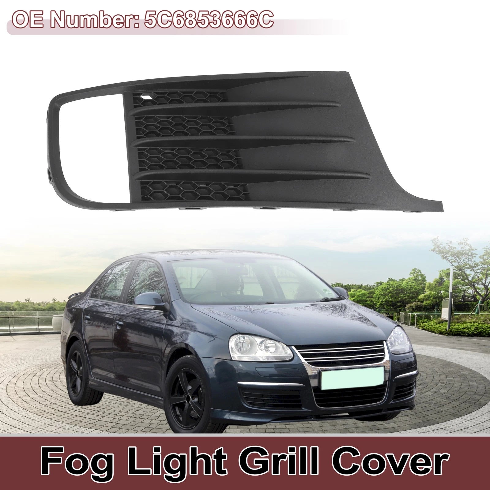 1 Pc Front Right Fog Light Grill Replacement for Volkswagen Jetta (2012–2014)