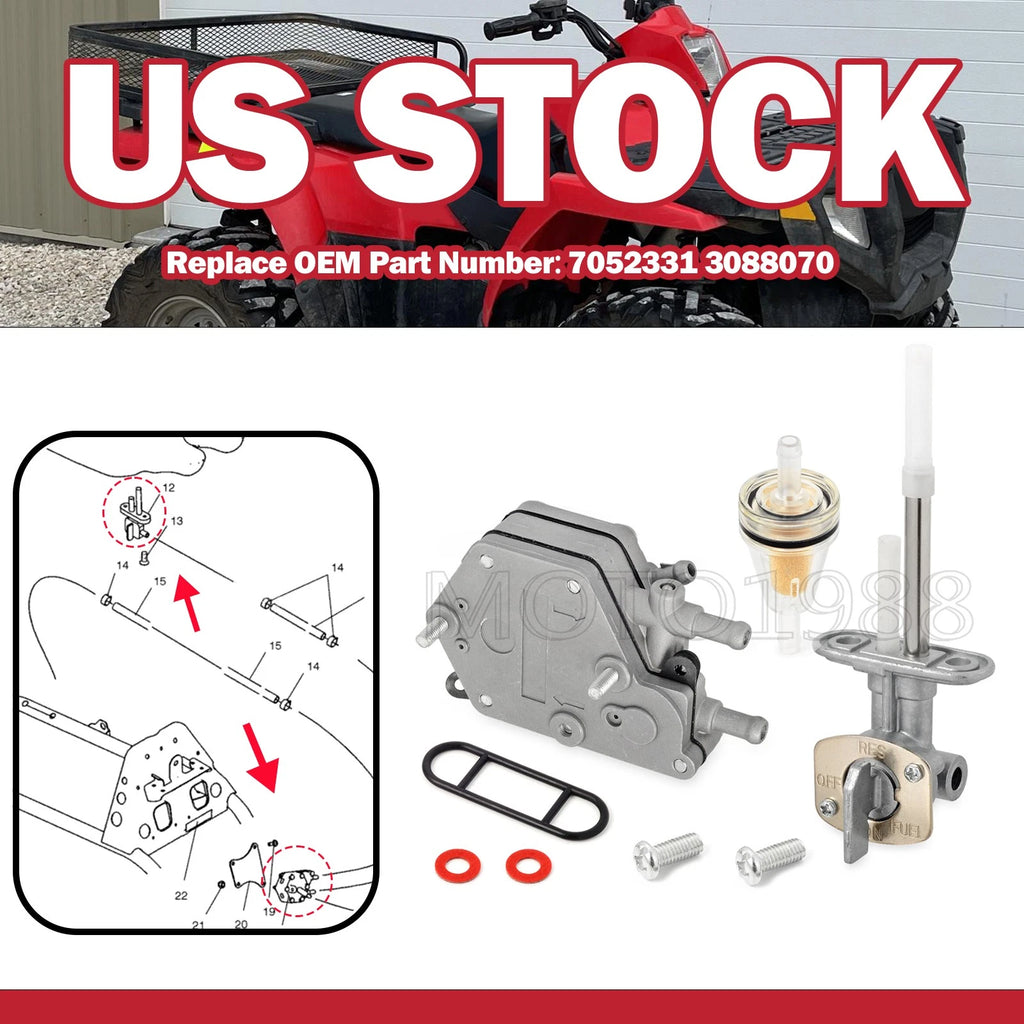 Fuel Pump Valve Petcock with Filter for Polaris Outlaw 500 (2006–2007)