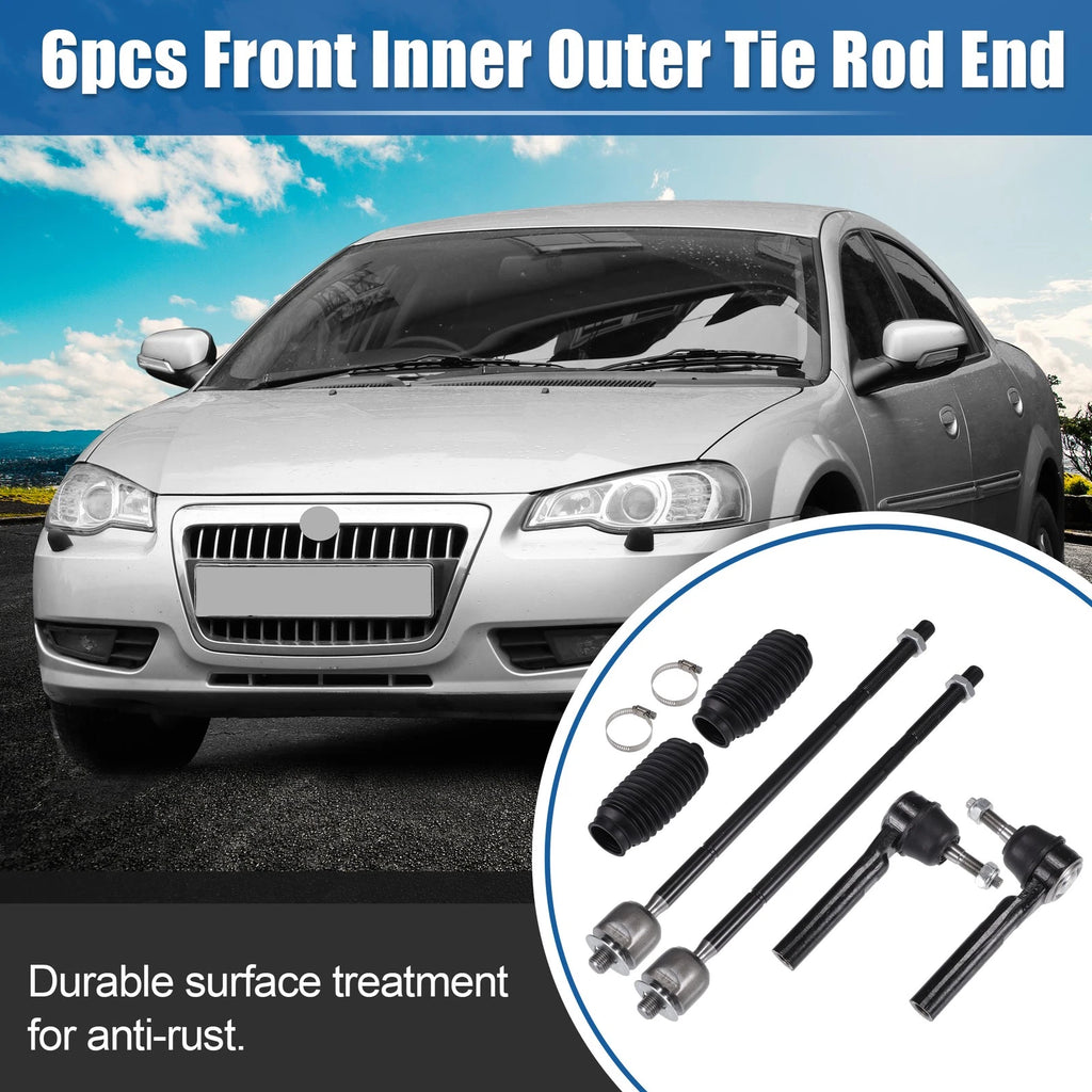 6 Piece Front Inner Outer Tie Rod End Links for Dodge Grand Caravan (2011–2020)