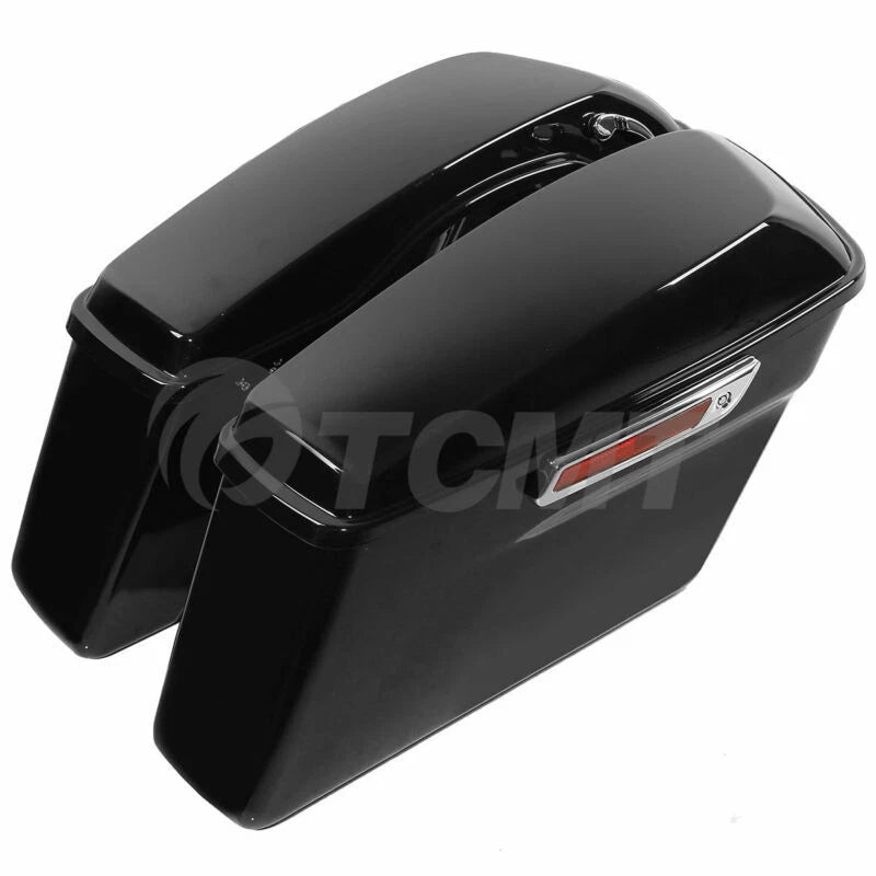 Saddle Bags & Chrome Conversion Bracket for Harley Softail Fatboy (1990–2023)