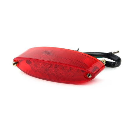 Red Motorcycle Quad ATV Running Stop Brake License Plate Tail Lights