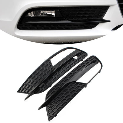 2PCS Fit Audi A5 2012-2016 Black ASA Plastic Front Bumper Fog Light Grille Cover