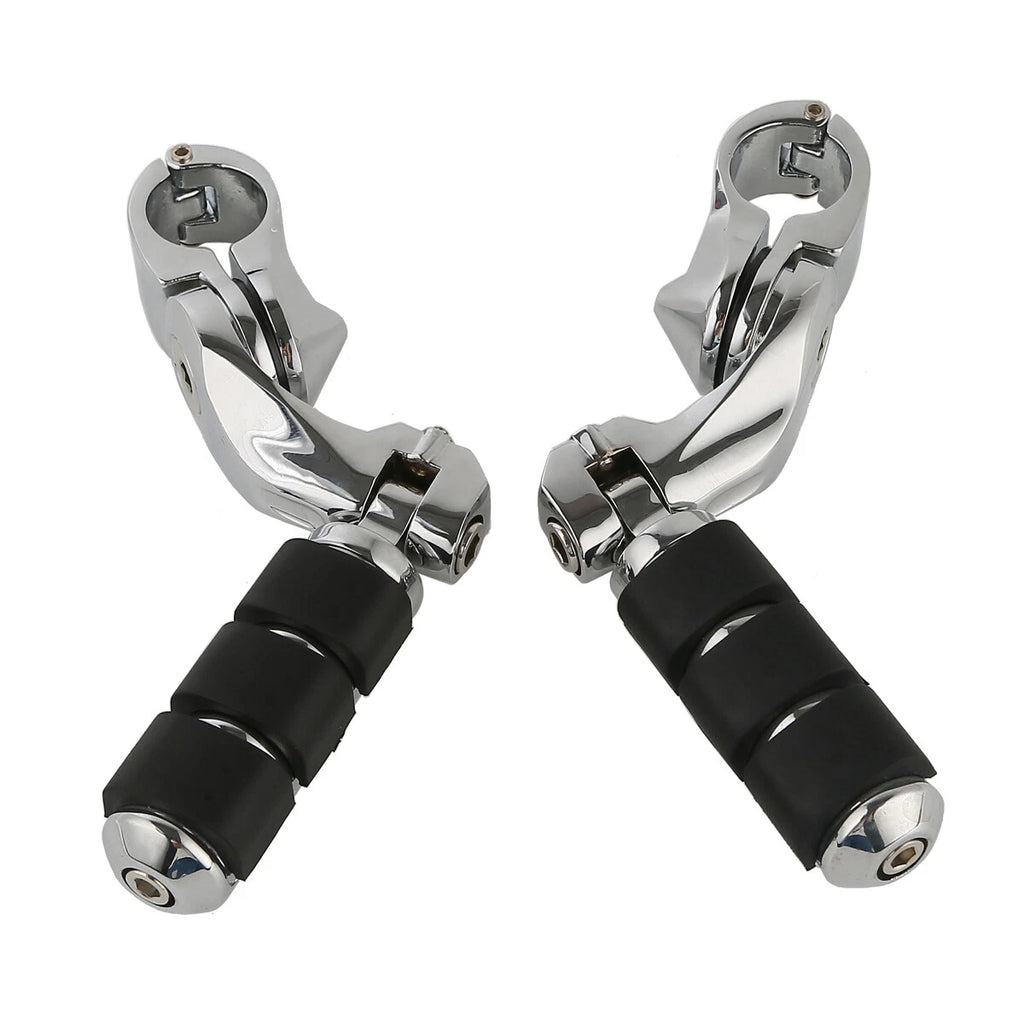 1 1/4" Highway Bar Engine Guard Footpeg Pegs for Harley (Chrome)