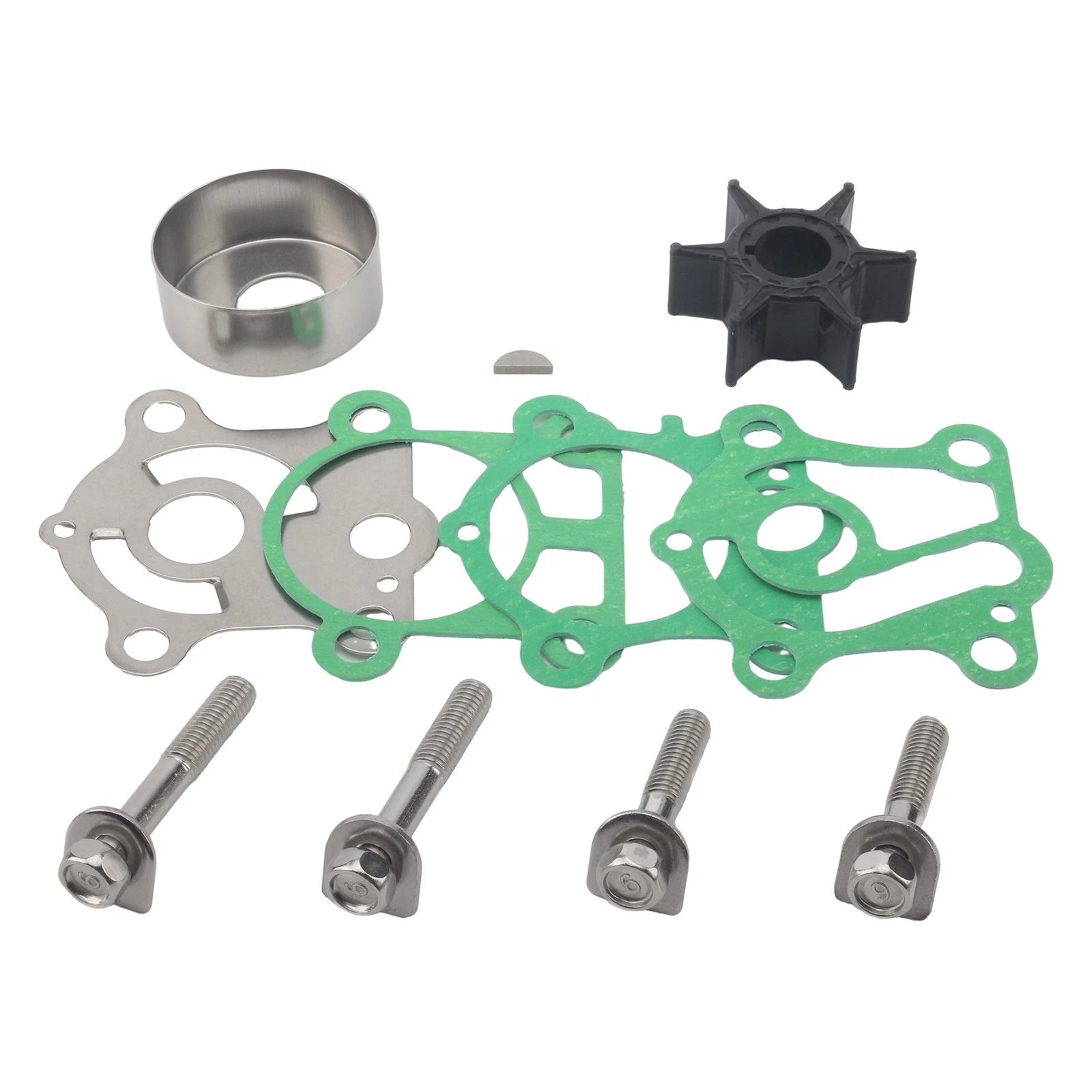 Water Pump Impeller Repair Kit for Yamaha 2-Stroke 25-30 HP Outboard (6J8-W0078-A1)