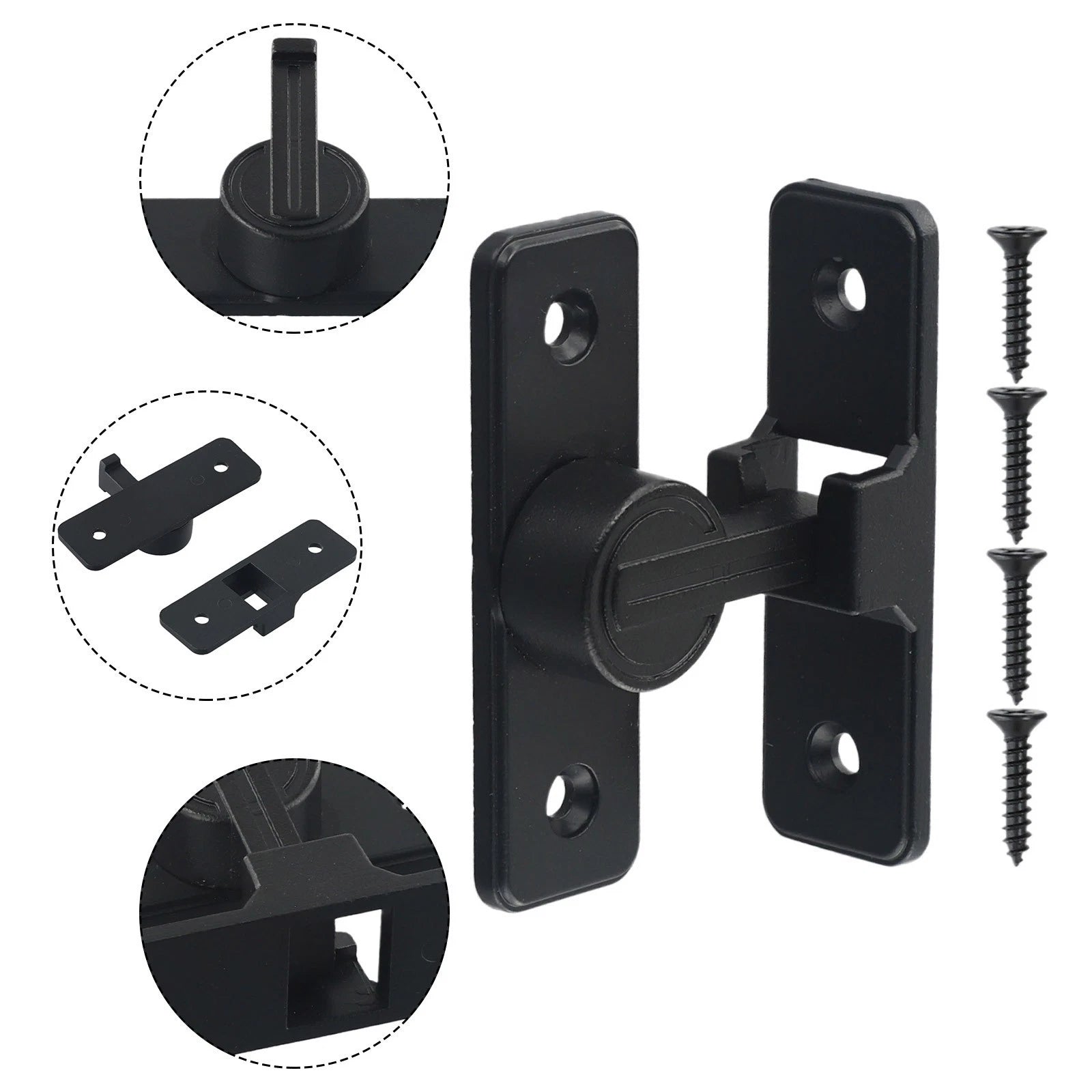 Gate Latch Barn Door Lock Assembly for Sliding Doors (Heavy Duty)
