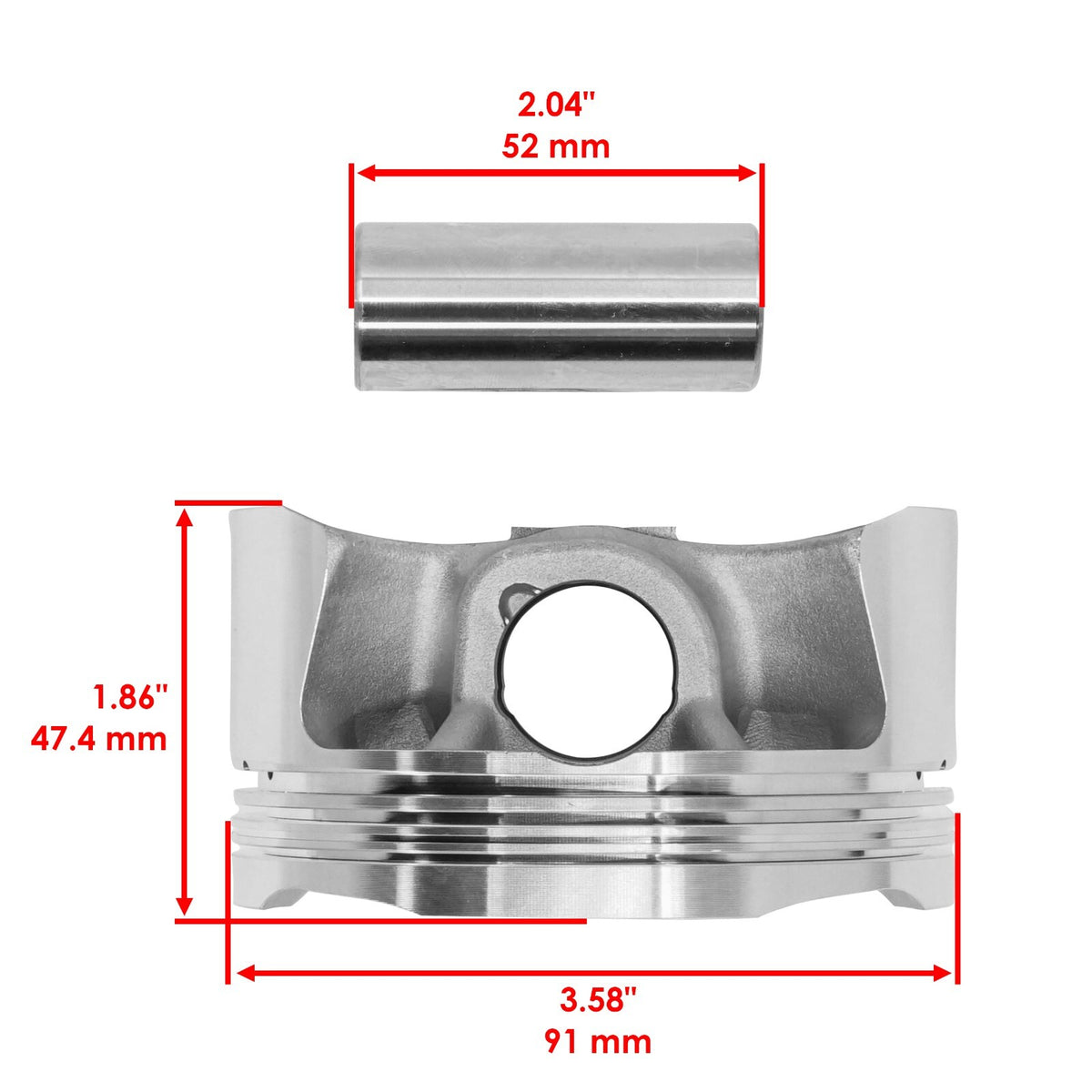 Engine Piston and Ring Set Replacement for Can Am Commander 1000 (2011–2015)