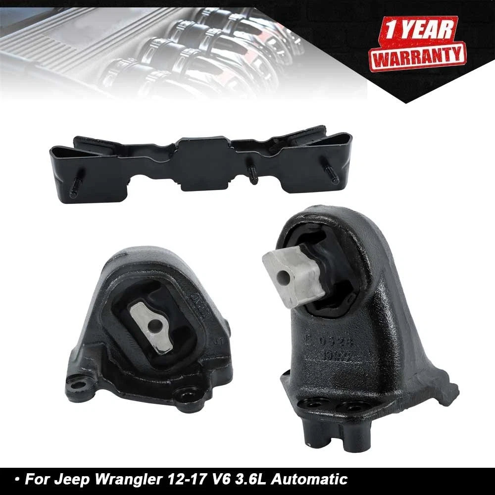 3X Engine Motor Mount & Transmission Mount Set for Jeep Wrangler (2012–2017)