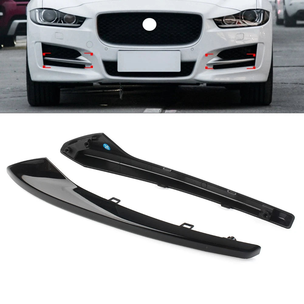 Pair Black Front Bumper Outer Grill Cover for Jaguar XE R-Sport (2015–2019)