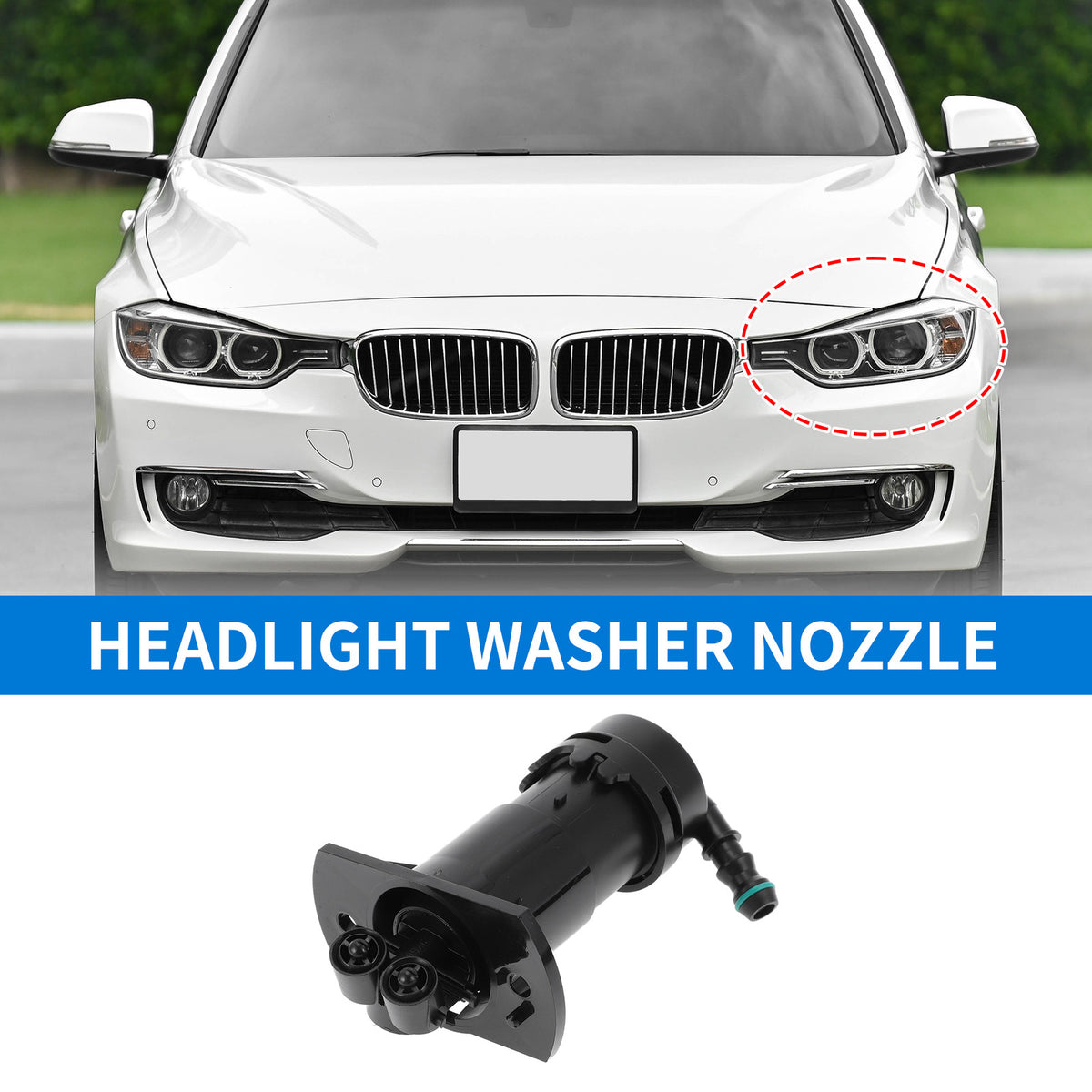 Front Driver Side Headlight Washer Nozzle Replacement for Audi A6 (2004–2011)