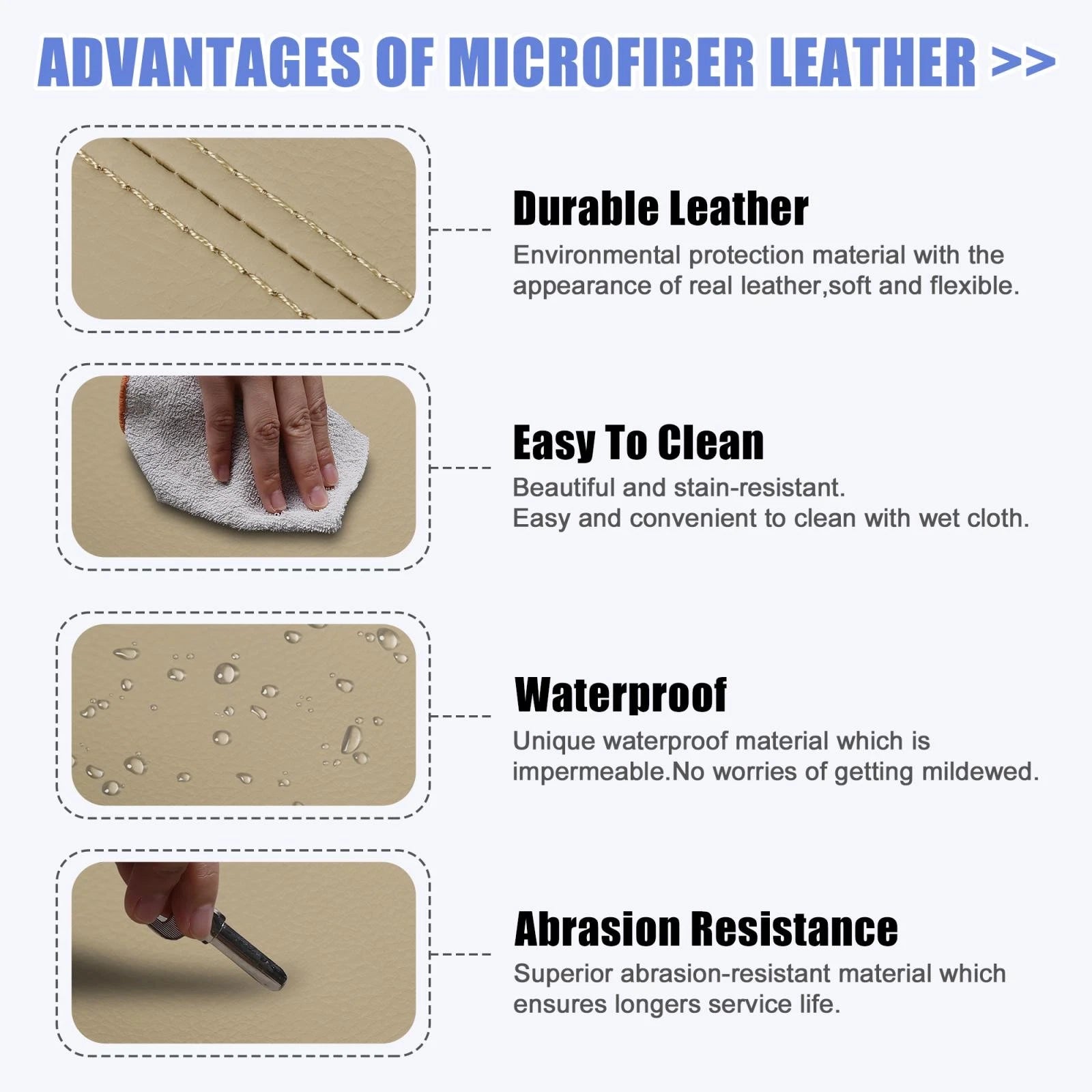 Car Console Lid Armrest Cover Microfiber Leather Beige for Dodge Ram (2013–2018)