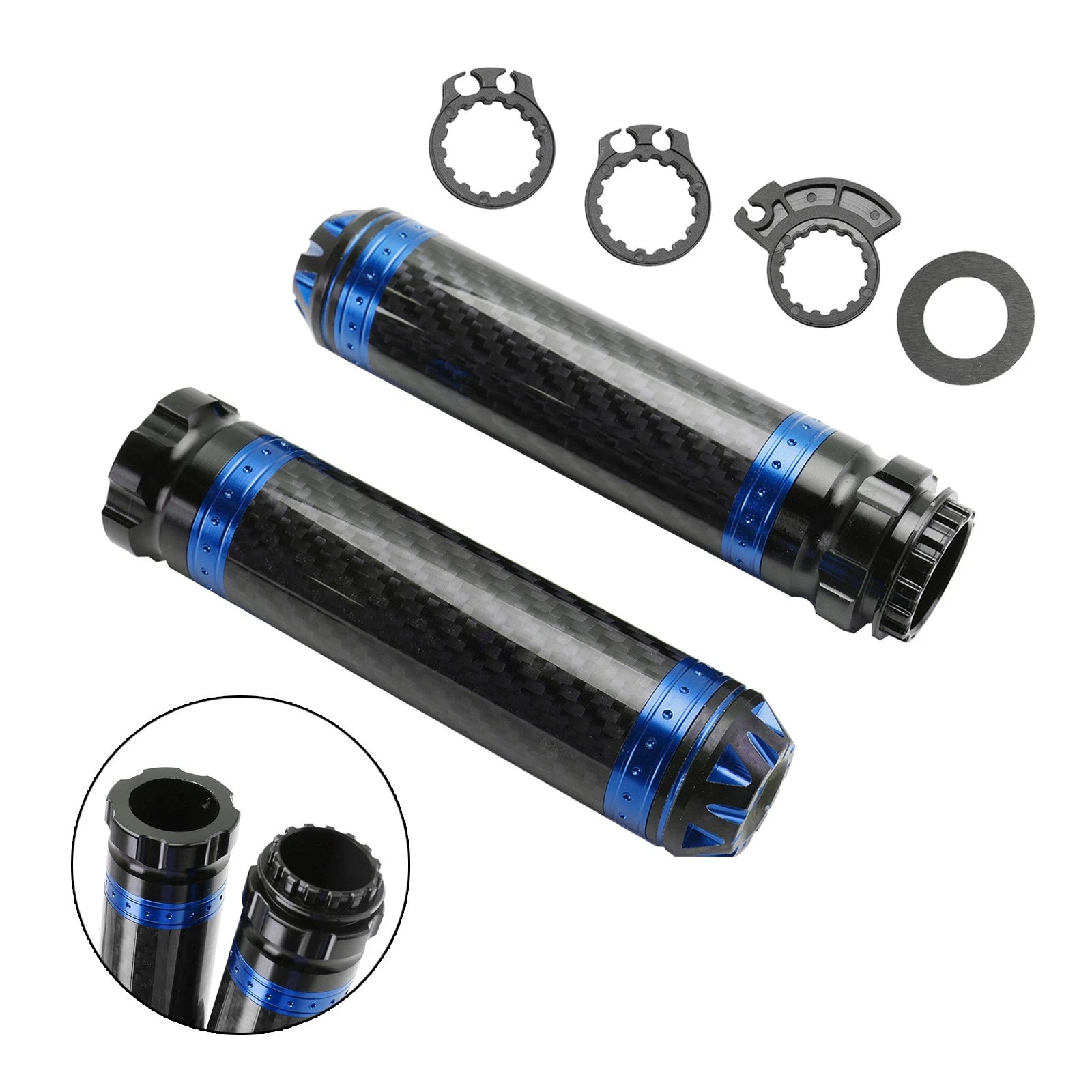 7/8" Motorcycle Handle Bar Grips Universal Blue for Motorcycles (Universal)